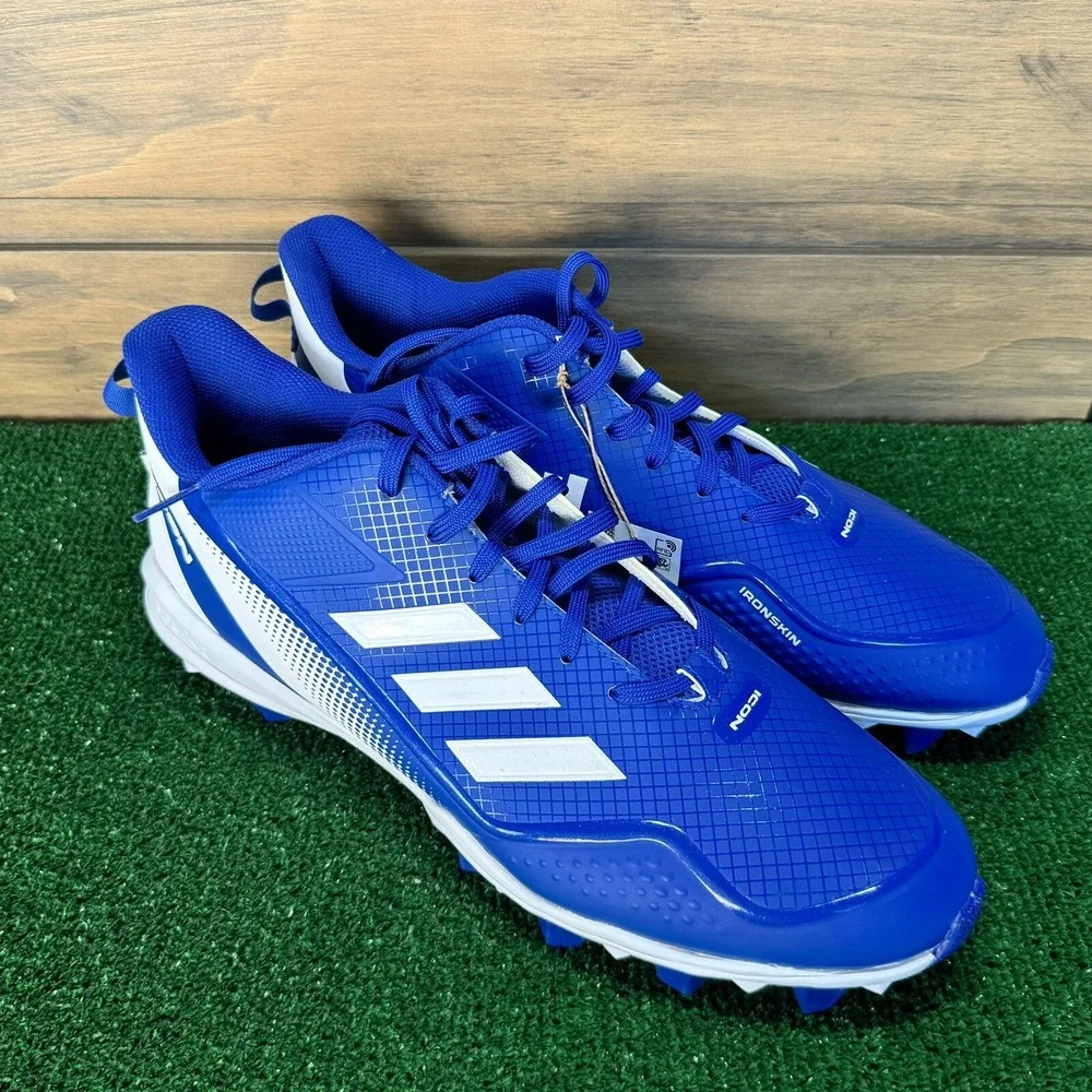 New Men's FY4440 Adidas Icon 7 MD‎ Low Molded TPU Baseball Cleats Size 15 Blue